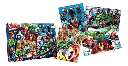 Pack X4 Avengers Puzzle Rompecabeza - Tapimovil - Premium