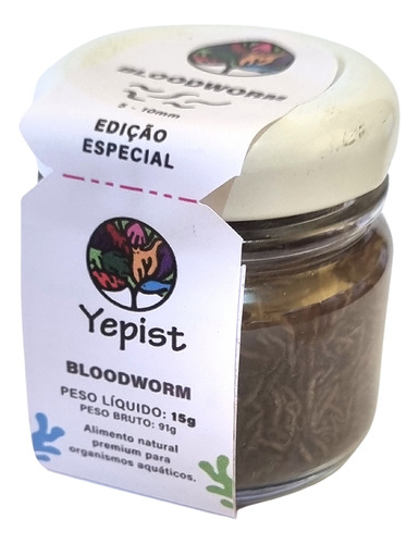 Blood Worm Em Conserva 15g Yepist Alimento Natural P/ Peixes
