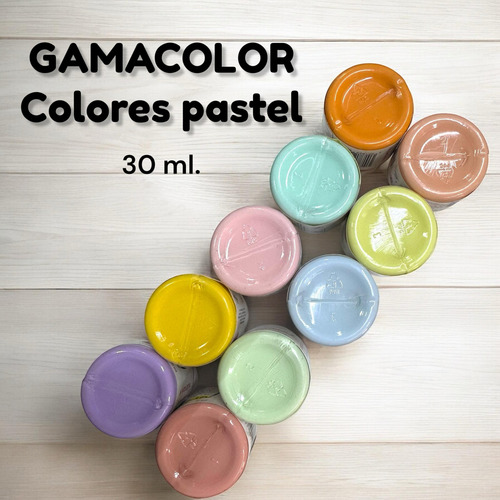 10 Gamacolor Color Pastel 30 Ml Con 1 Jgo. De Pinceles