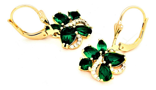 Aretes Mujer Flor Arracadas Fiesta Oro Laminado 18k Moda