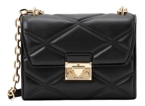 Bolsa Serena Black Cuero Michael Kors Autentica Crossbody Acabado de los herrajes Negro Color Negro Color de la correa de hombro Negro Diseño de la tela Liso