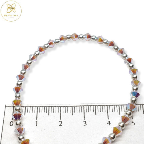Imagen 6 de 7 de Pulsera Plata Cristal Swa Rosa