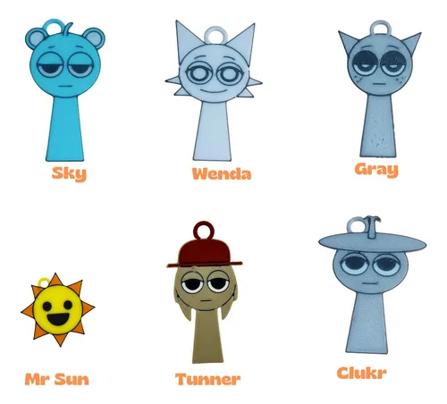 Sprunkis Incredibox Llaveros X20 Unidades + 1 Nombre