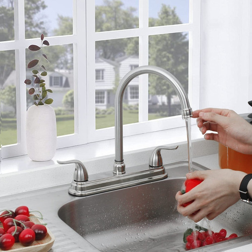 Llave Mezcladora Fregadero Cocina Grifo Cromo Inoxidable 8'