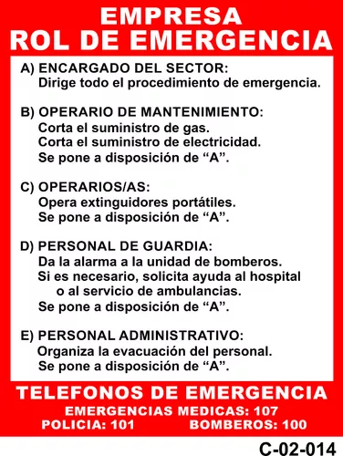 CARTEL SALIDA DE EMERGENCIA - ANMARDI