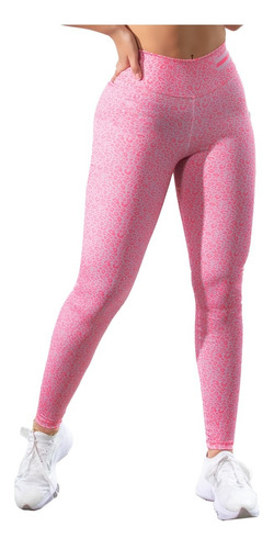 Leggins  Calza Deportiva Con Push Up Pard Print 2458 Salmon