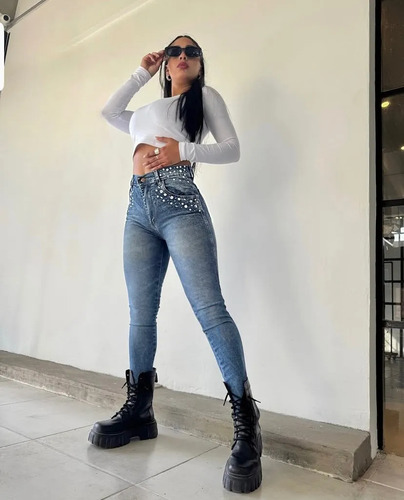 Las Locas Jeans Denim Gems Original 100% Calce Perfecto