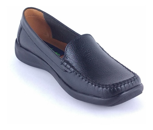 Mocasín Mujer D Cuero Talla 38-35  Color Negro Zapato Señora