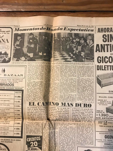 El General Ongania Asume La Presidencia. La Razón. 28-6-66