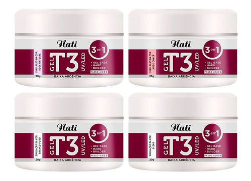 Kit Alongamento Nati - 4 Cores - Gel T3