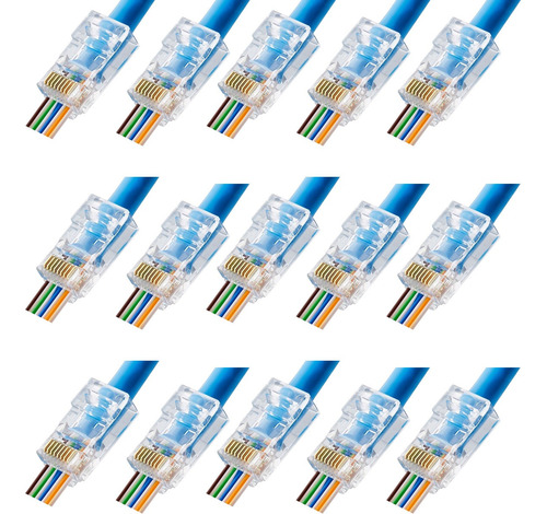 Conector Fichas Rj45 Cat-5e Pasante Redes Zurich Pack X15 