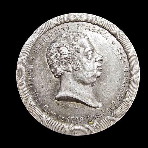 Medalla Bernardino Rivadavia - Argentina Año 1880 - 775