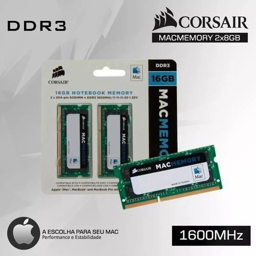 Mem Mac 16gb 2x8 1600mhz Corsair Macbook Pro iMac Notebook
