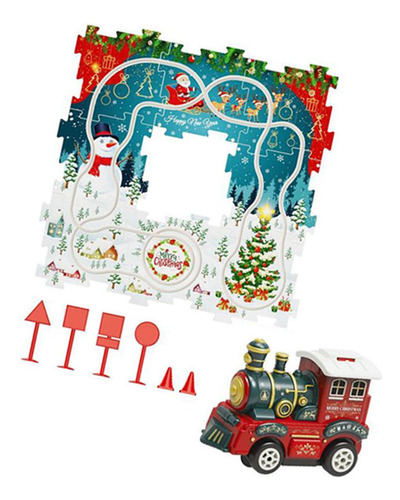 Juego De Rompecabezas De Tren Navideño Con Vías, 15 Piezas