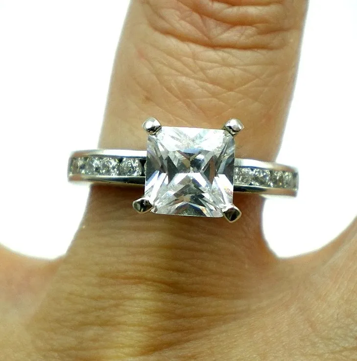 Anillo Solitario De Plata 925 Talla Prince