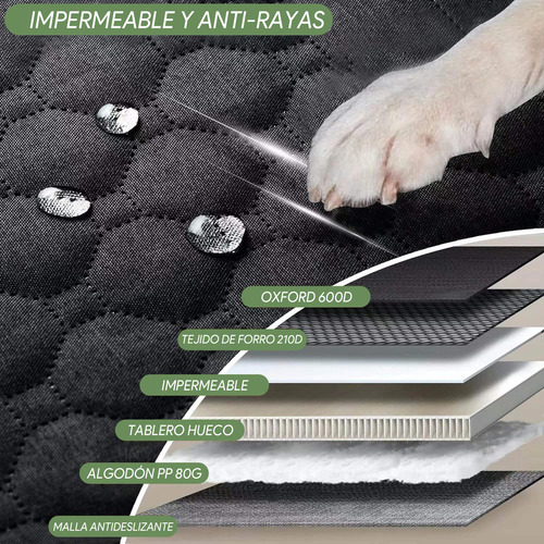 Cubre Asiento Perro Placa De Fondo Dura Impermeable Plegable DEVA FRONSA ML-IN-Pet-01 color negro