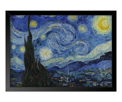 Quadro Decorativo A Noite Estrelada Van Gogh A1 60 X 90 Cm