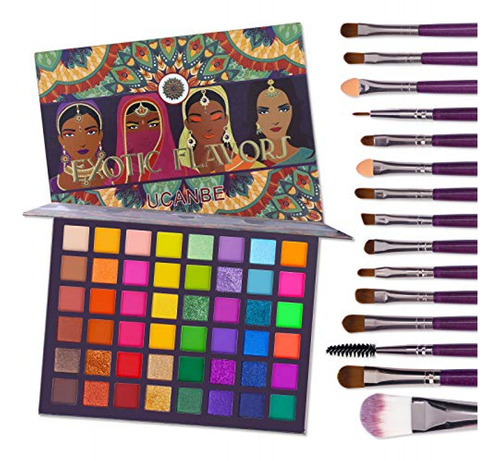 Paleta De Sombras De Ojos Exotic Flavors + 15 Brochas Para O