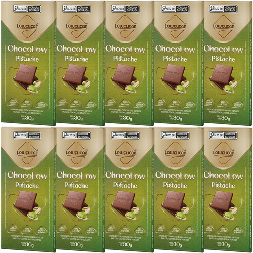 Chocolate Chocolow Com Pistache Zero Lactose 30g Kit Com 10