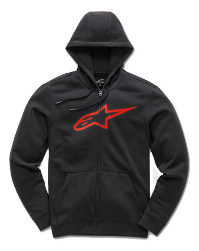 Jaqueta Moletom Alpinestars Ageless 2 Zip Preto Vermelho