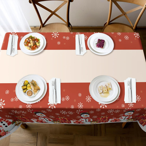 Mantel De Navidad, Mantel De Plástico Desechable De 3 Paquet