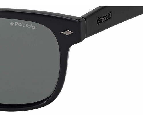 Óculos De Sol Polaroid Preto Retangular Dl5 53/lb Pld1015