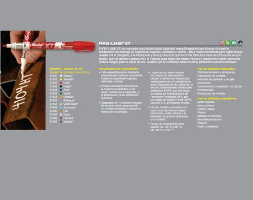 Imagen 8 de 10 de Marcador Fibra Pintura Fibron Superficies Oxidadas Markal Xt