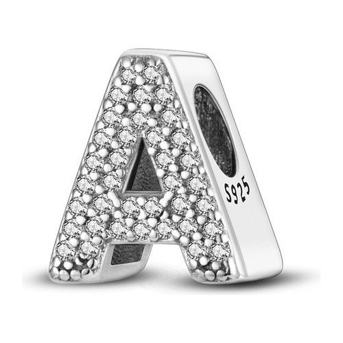 Charms Letras Iniciales Con Zirconita Premium - Plata 925