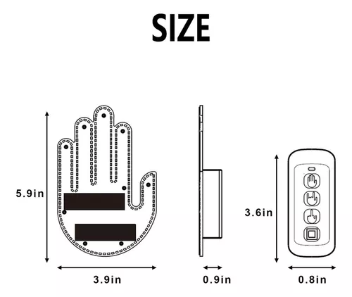 Señal De Mano Led Para Coche, Luz De Gesto De Mano [u]