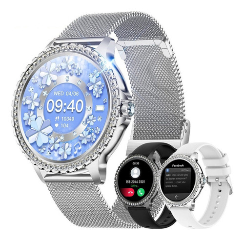 Smartwatch Con Llamadas Por Bluetooth Y Diamantes Para Mujer