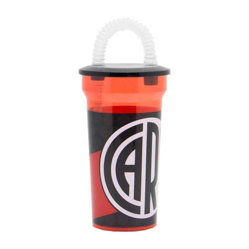 Vaso Plástico Con Sorbete River Plate Pajita Oficial Futbol