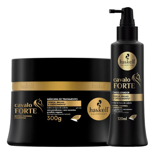 Kit Cavalo Forte 1 Máscara 300ml 1 Tônico 120ml Haskell