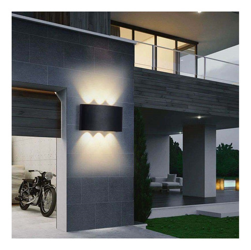 Pack X2 Lampara Led Focos Exterior Pared 6w Luz Cálida 3500k
