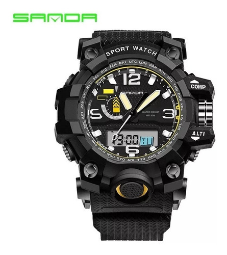 Relógio Preto Dourado Azul Vermelho Digital Masculino Barato