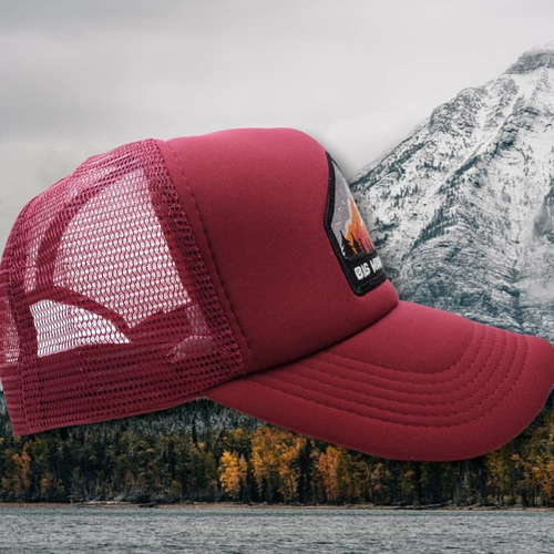 Imagen 6 de 7 de Gorra Trucker Big Mountain Bordo Parche Bordado Ear Outdoor