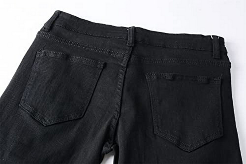 Jeans Biker Rasgados Hombre Vintage Ajustados Elásticos