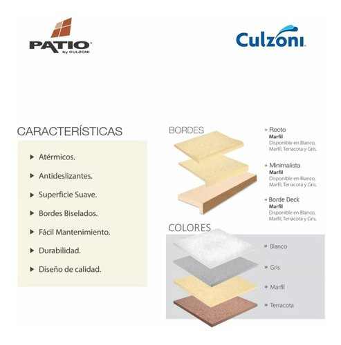 Imagen 4 de 8 de Simil Travertino Piscinas Patio Culzoni Losetas 60x45cm