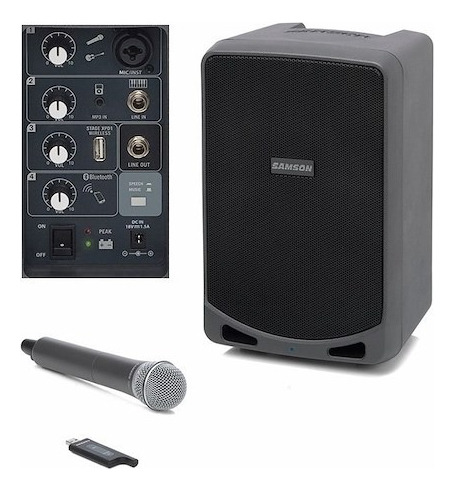 Samson Xp106w Bafle Portatil Recargable Bluetooth Microfono