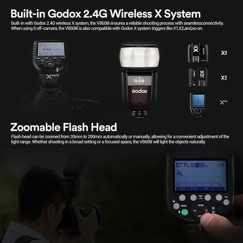 Cámara Godox V860iii-n Flash Speedlite Compatible Con Nik...