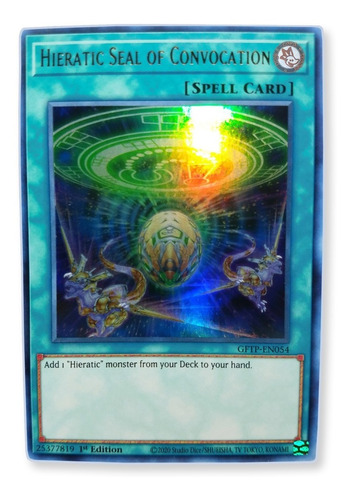 Yugi-oh! Hieratic Seal Of Convocation Gftp-en054 Ultra