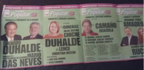 Boleta Electoral Duhalde Presidente 2011