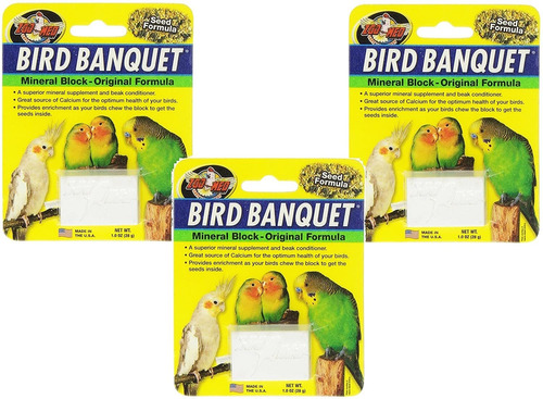 Zoo Med Mineral Block Original Formula Banquet Bird Food, 1-