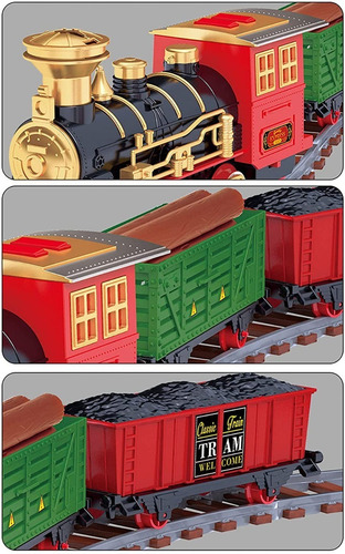 Juguete Tren Grande Electrico Vapor Real Para Niños 251 Color Multicolor
