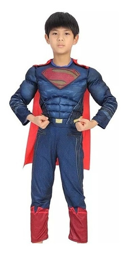 Imagen 1 de 3 de Disfraz Superman S2  Niño Importado Halloween Cumpleaños 