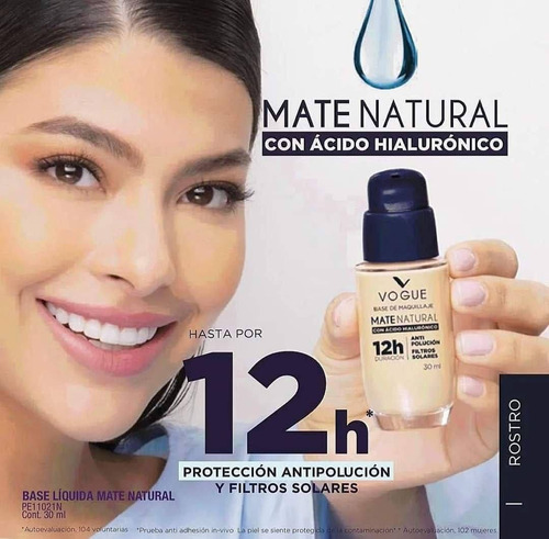 Base Liquida Vogue Con Ácido Hialurónico