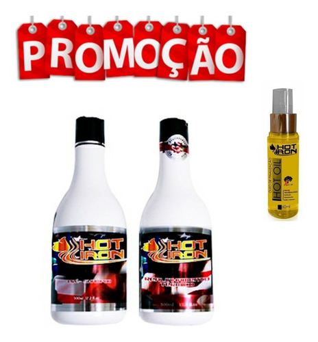 Imagem 1 de 6 de Tratamento Reconstrutor E Alisamento Hot Iron 500ml+óleo