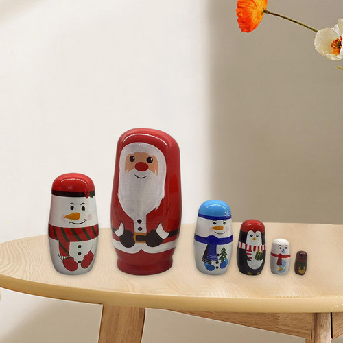 5 Muñecas Matrioska Navideñas Tradicionales Coleccionables