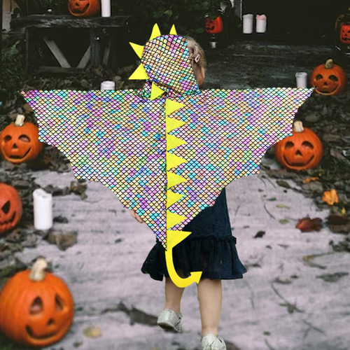 Disfraz De Dinosaurio De Halloween Con Capa De Dinosaurio