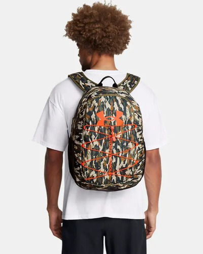Mochila Under Armour Hustle Sport Backpack Azul Color Verde Diseño de la tela Lisa