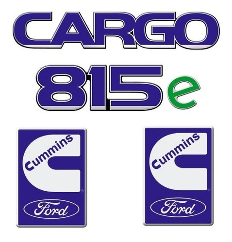 Kit De Emblemas Adesivo Ford Cargo 815e E Par De Cummins